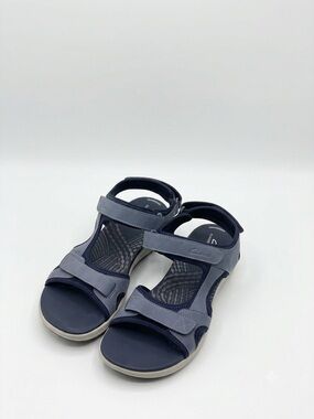 Clarks Cloudsteppers Navy Blue Strappy Sandals US 10